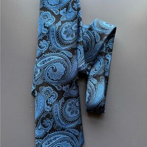Elegant Blue Paisley Men's Tie